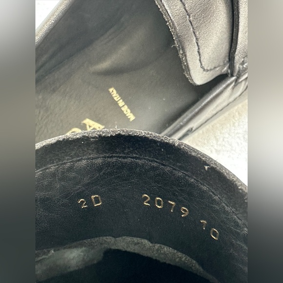 Men’s Prada Triangle Logo Slip On Loafers black leather Sz 10 US 11 - Italy made - Picture 12 of 12